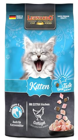 LEONARDO Kitten Katzenfutter Kitten, 300 g getreidefreies Trockenfutter für Kätzchen bis 1 Jahr, Alleinfuttermittel mit frischem Geflügel