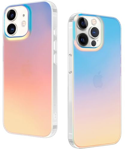 DEVASO Hülle für iPhone 12/12 Pro, Schillernd Fluoreszierend Handyhülle Anti-Fingerabdruck Anti-Schock Schöne Lichteffekt Schutzhülle für Frauen und Mädchen