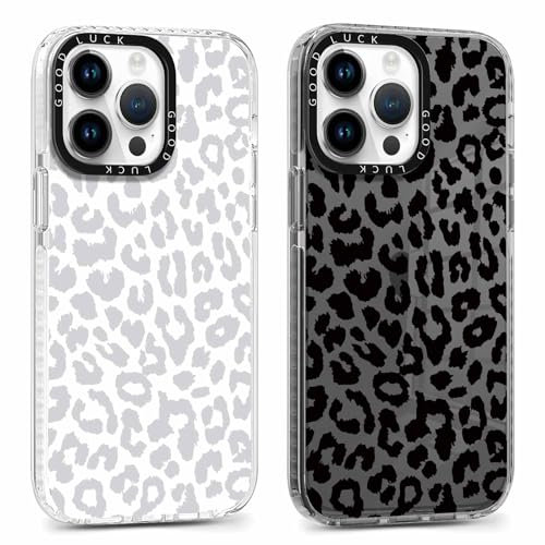 Yoedge 2 Stück Handyhülle für iPhone 15 Pro Max Hülle 6,7, Leopard Muster Frauen Mädchen Aesthetic Handyhülle, Transparent Dünn Weich Silikon TPU Stoßfest Kratzfest Schutzhülle für iPhone 15 Pro Max