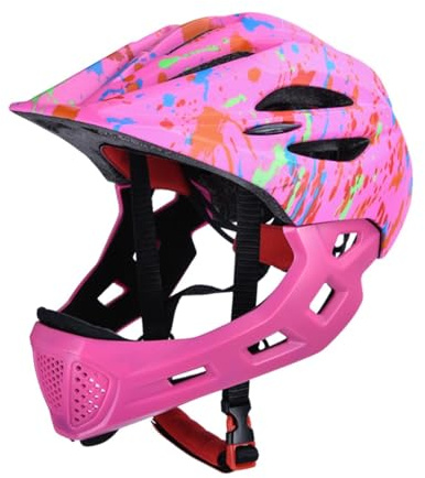 Perfeclan Kids Bike Helmet Cycling Helmet Adjustable Fashion Comfortable Children Bicycle Helmet Full Face Helmet for Outdoor Bicycling, pink