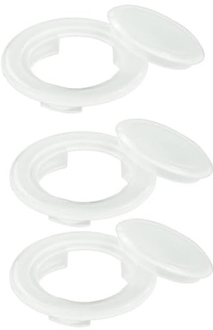 Lot de 3 anneaux pour parasol de table avec capuchon - Anneau pour parasol - Anneau de trou en plastique - Diamètre intérieur : 42 mm - Trou de parasol pour extérieur et terrasse