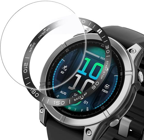 Blueshaweu Bezel Styling und schutzglas Kompatibel mit GARMIN FENIX 8 47mm/FENIX 8 51mm, Lünette Ring Kratzfest Edelstahl Schutz Kompatibel für GARMIN FENIX 8 (schwarz, fēnix 8 47mm)