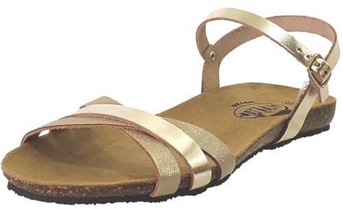 PLAKTON, Mam anthas 576118/MarylinMetal/Lux, Femme Nu-pied Platine métallisé - 40 EU