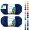 Gründl Wolle Funny uni - weiche Chenille Wolle zum Häkeln - Kuschelig und hautfreundlich - 100% Polyester - 2 Knäuel 100 g / 120 m - Nadelstärke 5-6, Navy