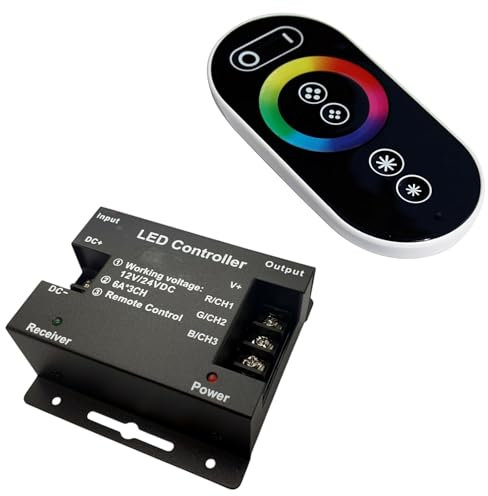 12V - 24V RGB Empfänger + Fernbedienung LED Controller Funk Regler Touch Dimmer Steuergerät