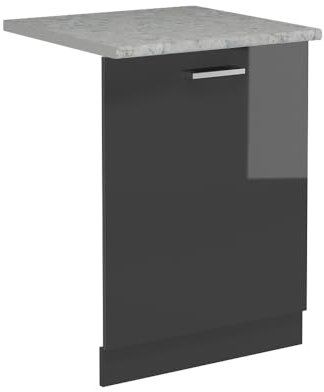 Vicco Tapa del lavavajillas R-Line, Antracita Alto Brillo, 60 cm, ET Mármol