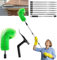 Chovbe 9-Section Telescopic Gutter Cleaning Tool - 10.5ft/3.2M Aluminum Extendable Gutter Cleaner Pole with Angled Brush for Leaves/Debris Removal, Roof, Window, and Solar Panel Cleaning