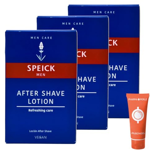 Men After Shave Lotion 3x 100 ml I Erfrischende Pflege und belebender Duft I Ohne Aluminiumsalze I Mit Zaubernussextrakt und natürlichen ätherischen Ölen I Spar-Set plus Pharma Perle give-away