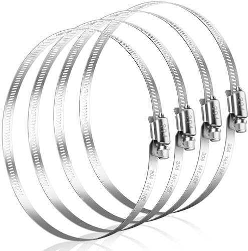 Bolatus Schlauchschellen 141-165mm, 4 Stk Schlauchklemme Edelstahl 304 Einstellbare Schraubschellen, Rohrschellen Sortiment für Poolschlauch, Lüftungsrohr, Abluftschlauch
