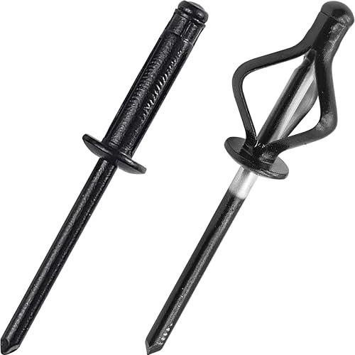 Remaches ciegos de aluminio de expansión triple – Surtido de remaches de bulbo para plásticos o materiales blandos (totalmente negro, Ø4,0 x 20 mm, 50 piezas)