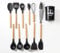 Kitchen Utensil Set - 12 Pieces Silicone Cooking Spatulas Set Natural Wooden Handles Cooking Tool Turner Tongs Spoons Whisk Non Stick cookware Heat Resistant Kitchen Gadgets