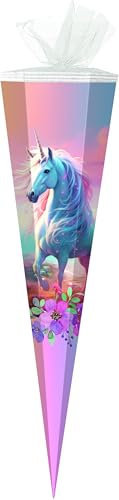 Schultüte / Zuckertüte / 50cm / eckig / Einhorn