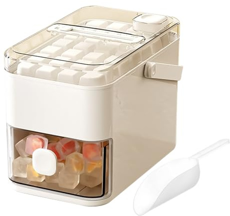 Eiswürfelschale mit Deckel und Lagerung - Eisschale mit Deckel und Mülleimer | Würfelhersteller für Gefrierschrank | Easy Release Iced Maker | ICED -Getränke mit großer Kapazität für Weinsaftküchenzub