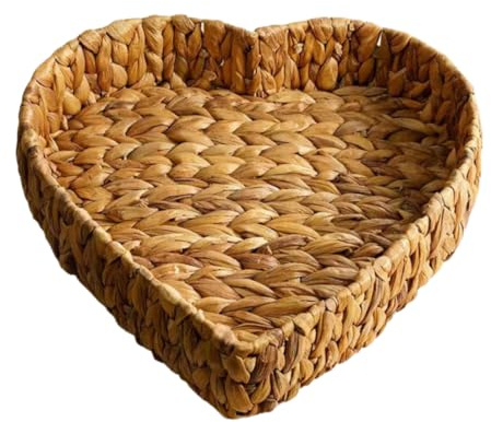 Super Idee Geflochtener Herzkorb Geschenkkorb leer in Herzform Dekorative Schale 27 x 27 x 7 cm Geschenkkorb Aufbewahrungskorb für Obst Brot Schmuck Kosmetik oder kleine Alltagsgegenstände (1)