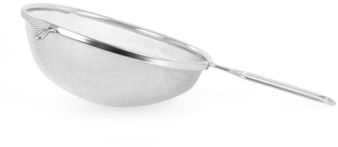 TECHNICA Küchensieb mit Griffen aus Edelstahl | Haushaltssieb Ø 240 mm mit Haken Feines Metallsieb zum Sieben Robustes Mehlsieb für Backen & Kochen Sieb mit griff Abseihsieb