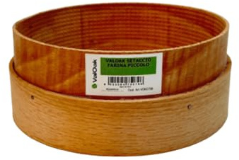Valoak Setaccio Farina Piccolo | Ideale per Dolci, Torte e Panificazione | in Legno e Retino Diametro 16.5 cm ed Altezza 8 cm | Made in Italy