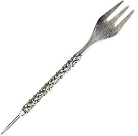 Tenedor-Punzón para cachimbas y shishas - Largo: 10 cm - Diseño en forma de tridente - Acero Galvanizado - Resistente a la humedad - Apto para la mayoría de botes o sobres
