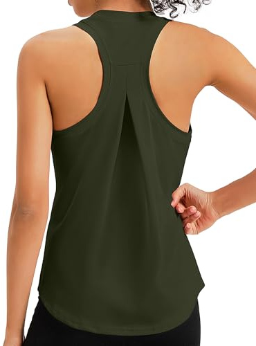 Dawnrole Damen Sport Tank Top Ärmelloses Sporttop Schnelltrocknend Fitness Gym Shirt Leichte Yoga Oberteile