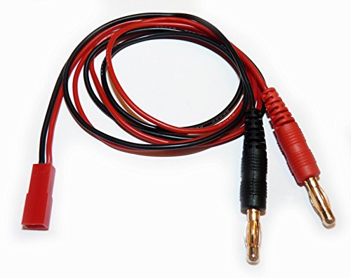 ikarex-shop Ladekabel JST BEC Stecker auf 4mm Bananenstecker (Kabel 60cm) Goldstecker Lipo Akku Adapter