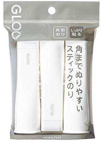 Kokuyo Gloo Square Glue Stick, Firm Stick, Middle Size, Pack of 3, Japan Import (TA-G302-3P)