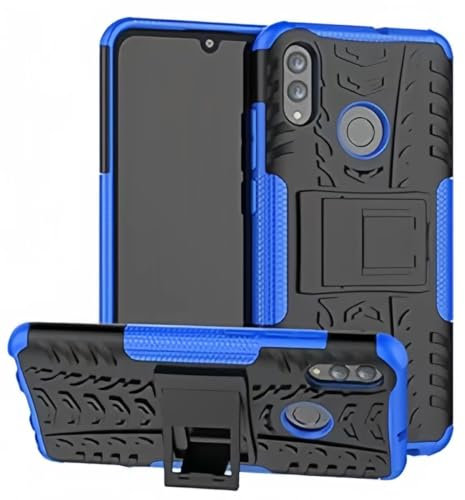 Yiakeng Cover per Huawei P Smart 2019, Cover per Honor 10 lite, Doppio Strato Silicone Antiurto Far Cadere Protezione Con Kickstand Custodia per P Smart 2019 Plus (Blu)