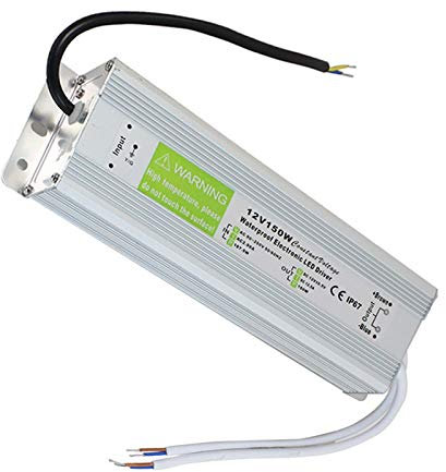 LEDSone 110V-240V AC Input/DC 12 V 150 Watt 4,16 A Output LED Trafo Wasserdicht IP67 LED Netzteil Treiber Adapter in Aluminiumlegierung Gehäuse für LED-Leuchtmittel, LED-Modul und DC-Außenbeleuchtung