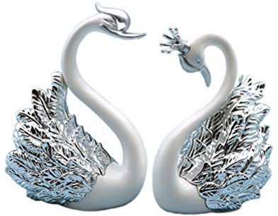 VOSAREA 2 STK Mini-Schwan-skulptur Schwan Figur Deko Brautdusche Kuchendeckel Tierstatue Jubiläumsfeier Gefälligkeiten Tierpaarfiguren Desktop-tierfiguren Geburtstagskuchen Wagen Liebhaber