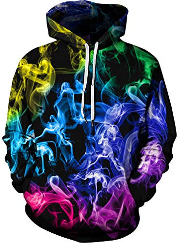 OWMMIZ Unisex Hoodies Neuheit Print 3D Patternv Kapuzenpullover Sweatshirt mit Tasche - - Large-X-Large