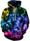 OWMMIZ Unisex Hoodies Neuheit Print 3D Patternv Kapuzenpullover Sweatshirt mit Tasche - - Large-X-Large