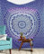 THE ART BOX Indie Wandteppich Baumwolle Mandala Wandbehang Deko Teppich Aesthetic Room Decor Dekoration Wandtuch/Strandtuch Wohnzimmer Indische Tücher Schlafzimmer, Lila und Blau 210x230 Cm
