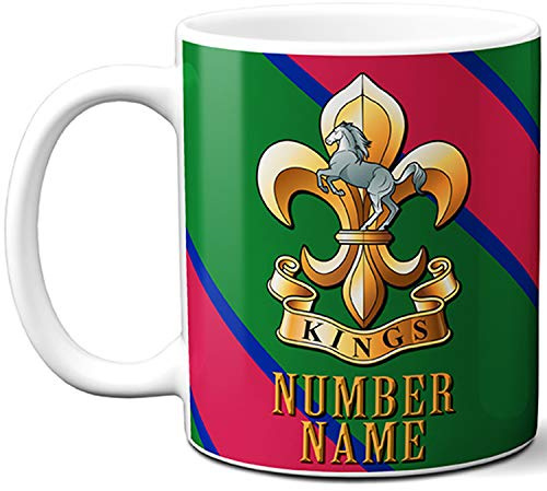 KRAFTYGIFTS Personalised Military Mug The Kings Regiment Cup British Army Badge Veteran Poppy Gift TRM29