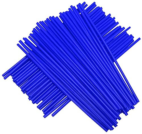 LATRAT 72 pcs 17cm Couvres Rayons Kit de Protections de Jantes de Roues de Moto Spokes Skins Set, Protège Rayon de Vélo Spoke Skins Motocross Protecteur Couvre de Rayon, Bleu