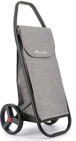 Einkaufstrolley Rolser COM Tweed Black Tube 2 große Räder - Grau