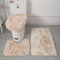 Lifup Badteppich Set 3 Teiliges, rutschfeste Shaggy Badematte, Flauschig Contour Badteppich, Langflor Toilettensitzbezug Tie Dye Khaki 2