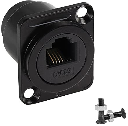 QIANRENON RJ11 Panel Mount Telefonkabel Steckdosen Adapter RJ11 6P4C Buchse auf Buchse Telefon Feedthrough Connector,XLR Panel/D-Type Panel Mount Module,CAT3,for Connecting Phone and Modem