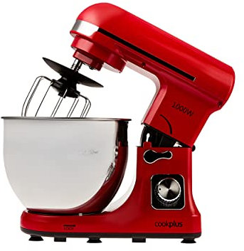 Cookplus by Karaca Quick Chef 37C Electric Stand Mixers, Food Processor in Red 1000W 5lt / 11lb, Mixing and Kneading Motor Power Compact Kitchen Mixer Stand, Pizza Dough, Bread Maker
