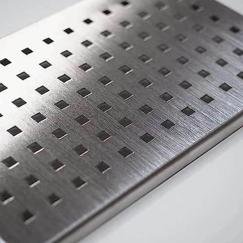 WITEN&NOCK Abdeckung aus Edelstahl für SMC Duschwanne Abflussgitter 120x200 mm