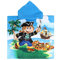 com-four® Badeponcho mit Kapuze - Strandtuch mit Piraten-Motiv - Kapuzenüberwurf für Strand, Schwimmhalle und Badezimmer - weiches Handtuch zum Überziehen (Poncho Pirat)