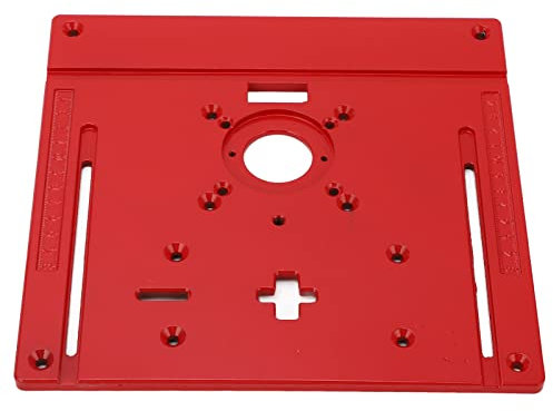 Focket Placa de inserción para Mesa de fresadora, Placa de inserción para fresadora de carpintería con buje Central, Placa Base para Recortadora de Escala precisa para Sierra de calar
