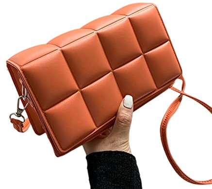 JACTZ Umhängetasche Damen Frauen Kleine Messenger Handtasche Frauen Pu Leder Reise Einzeln Schulterbeutel Crossbody Tasche Geldbeutel-Orange