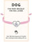 J.Endéar Hund Pfoten Armband für Damen Mädchen Silber 925 Kordel Verstellbare Armband Handgefertigter Geflochtener Kette, Pfoten Schmuck Geschenk für Hundeliebhaber, Rosa