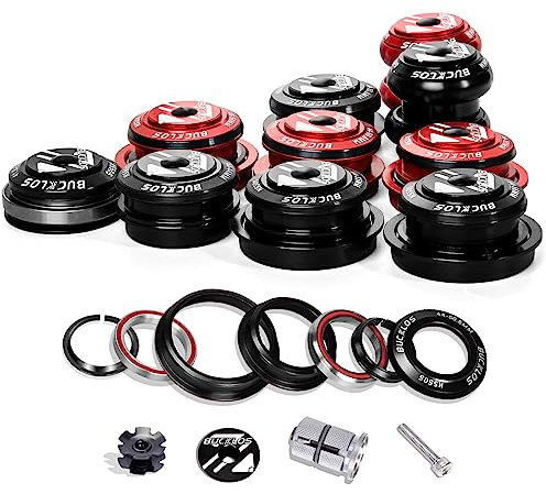 BUCKLOS 1-1/8 Fahrrad Headset MTB Gewindelos 34 44 44-50.6 44-55 44-56 41,8-52 mm, gerades konisches Rohr, Mountainbikes, Rennrad, doppelt versiegelte Lager, Headsets, für Rahmen, Gabel, Expander