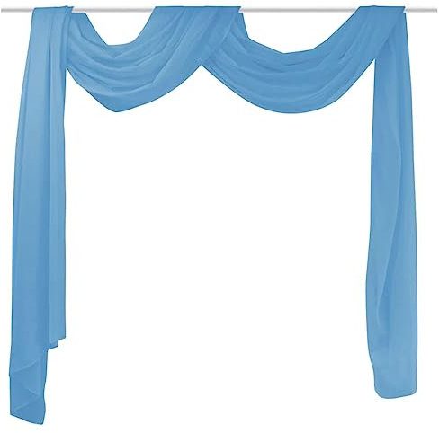 SKM Dünner Voile Querbehang 140 x 600 cm Türkis, Weight: 0.48 kg, 130759