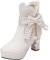 SRZYMJ Stiefeletten Damen Weiß Stiefeletten Damen Weib Stiefel Damen Winter Winterschuhe Damen Stiefel Bequeme Mittelrohrstiefel Snowboots Schnürstiefel Sportliche Stiefel Springerstiefel Damen