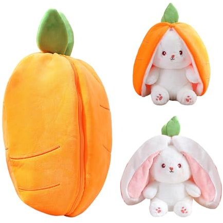 MEMOFYND 1 Stück Kaninchen-Kissen, Sofakissen, weißes Kaninchen-Spielzeug aus Plüsch, niedliche Bürodekoration, geeignet für Büro, Wohnzimmer, Erkerfenster (18 cm)