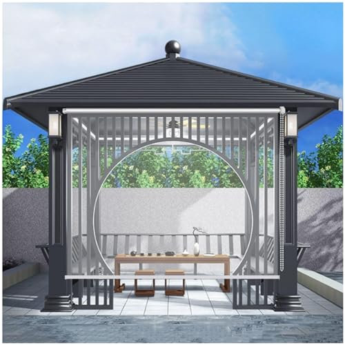 Durchsichtige Rollos Für Außen, Transparente wasserdichte PVC Rollläden, Verdunkelungsvorhänge, Fensterrollos Jalousien, Seitenzug- & Springrollos, Pergola-pavillon-rollos,WxH-70x120cm/27.6 * 47.2in