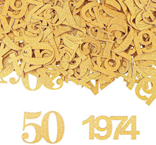 GoldRock Konfetti 50 Geburtstag Deko 3,4-4,6cm,100 Stk Tischdeko Deko 50 Geburtstag Mann Frau 1974,Streudeko 50. Geburtstag Deko,50 Geburtstag Mann Deko,Streudeko zum 50 Jubiläum,Goldene Hochzeit Deko