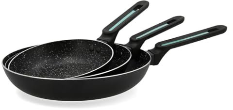 Quid Oasis Lot de 3 poêles en aluminium pressé 18-22-26 cm Convient pour vitrocéramique Convient à l'induction