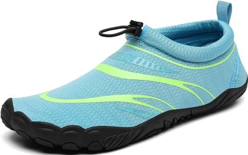 Mishansha Chaussure Aquatique Homme Femme Chaussures d'eau Respirant Antidérapant Chausson de Plage pour Mer Piscine Riviere Natation Canyoning Voile, Bleu Ciel, 39 EU