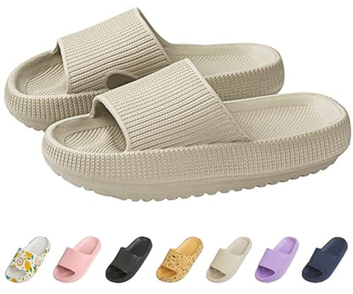 WUYOR Unisex Badelatschen Kinder Jungen Mädchen Dusch Badeschuhe Cozy Slides Wolken Schlappen Weiche Dicke Sohle rutschfeste Schwimmbad Strand Badeschuhe Schlappi